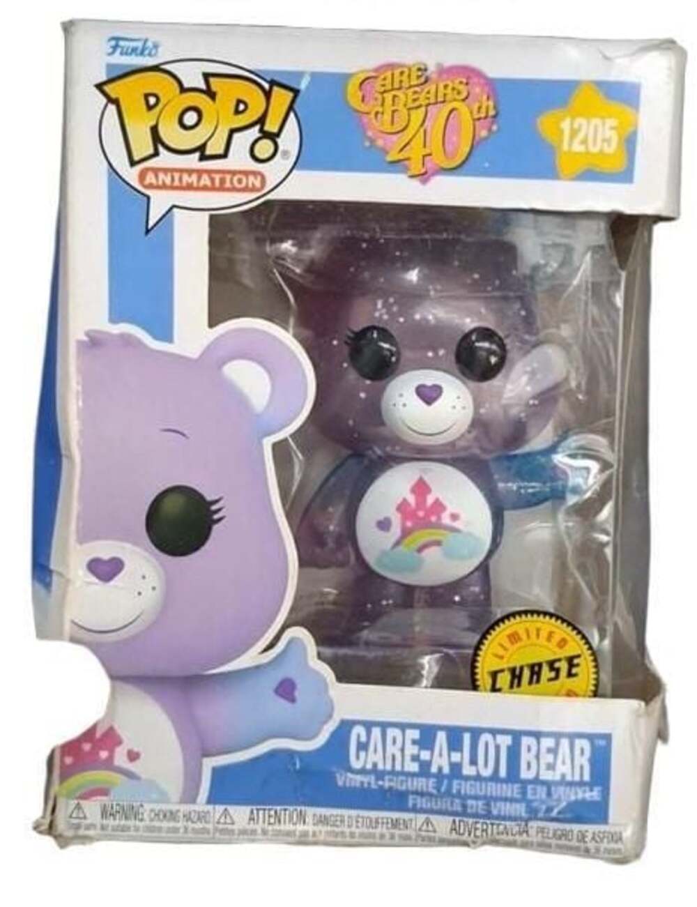 Funko Pop Care Bears Animation Purpl CareALotBear 1205 Translucent Glow Chase
